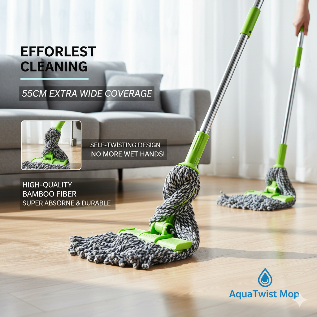 Self-twisting Water Rotating Mop